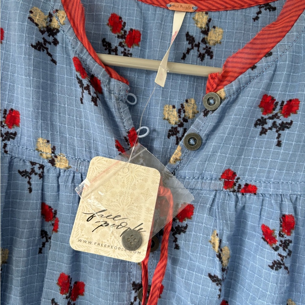 Free People Blue Floral Mini Dress - Picture 2 of 3